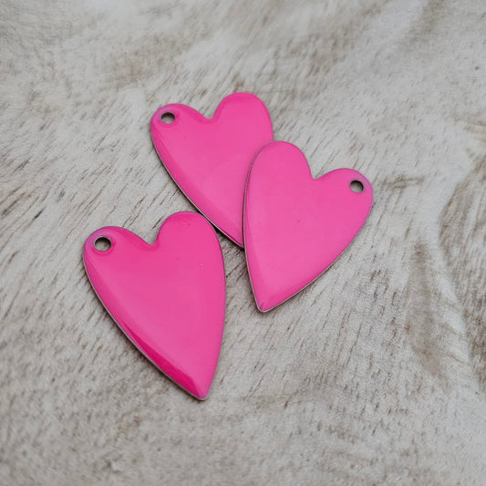 Large Pink Heart Charm