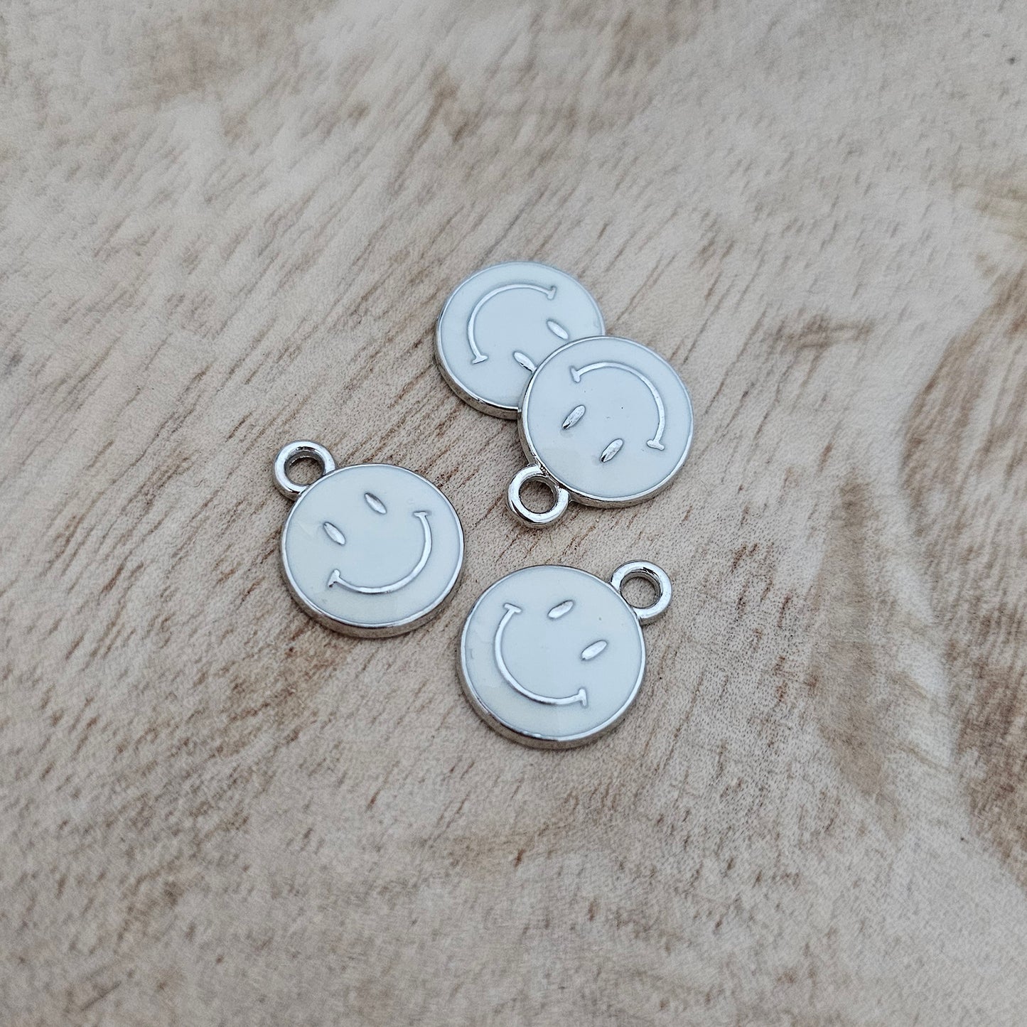 White Smiley Face Charm