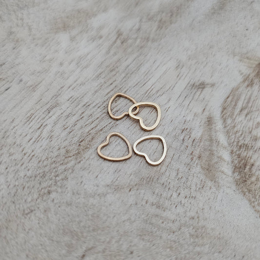 Mini Gold Heart Outline Charm