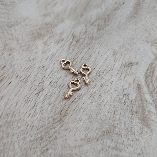 Mini Gold Heart Key