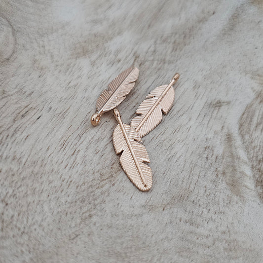 Gold Feather Charm