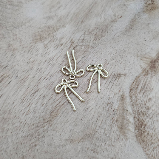 Small Gold String Bow Charm