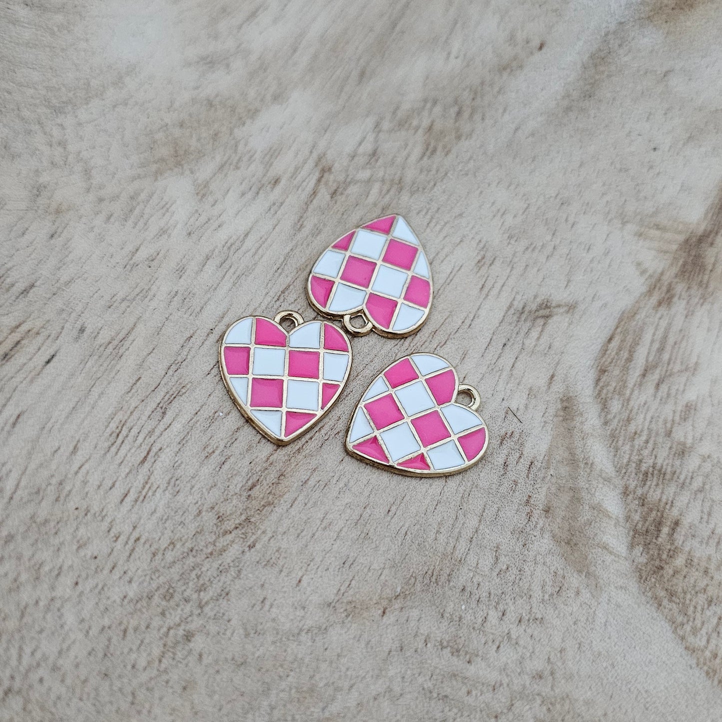 Checkered Heart Charm