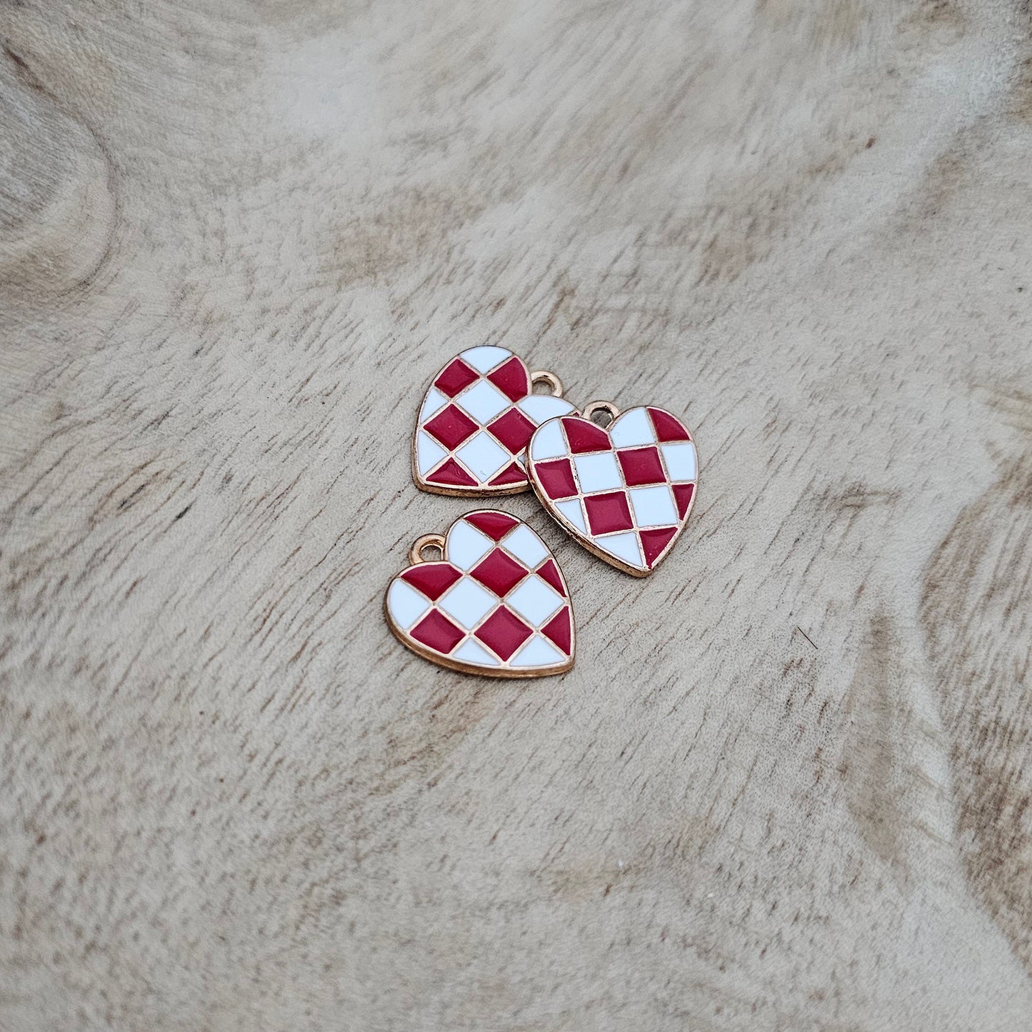 Checkered Heart Charm