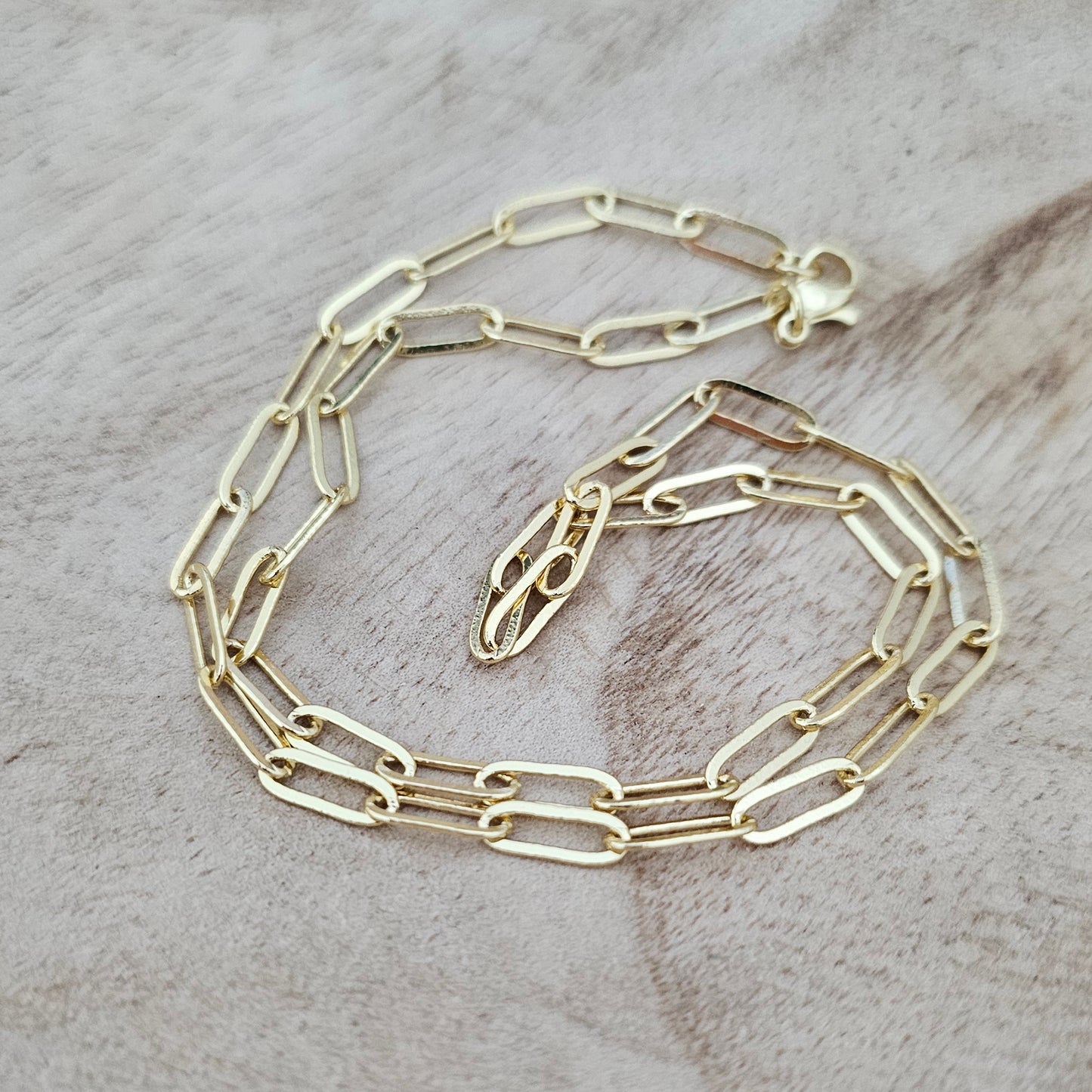 Gold Paper Clip Necklace | Custom Charm Necklace