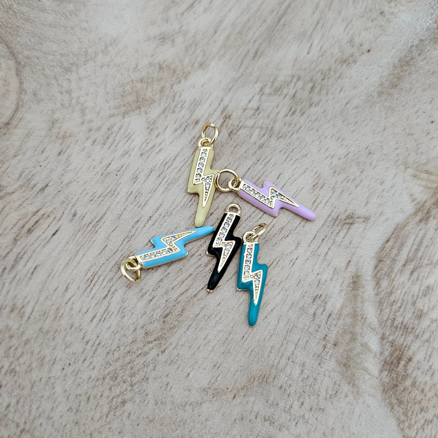 Gem Lightening Bolt Charm