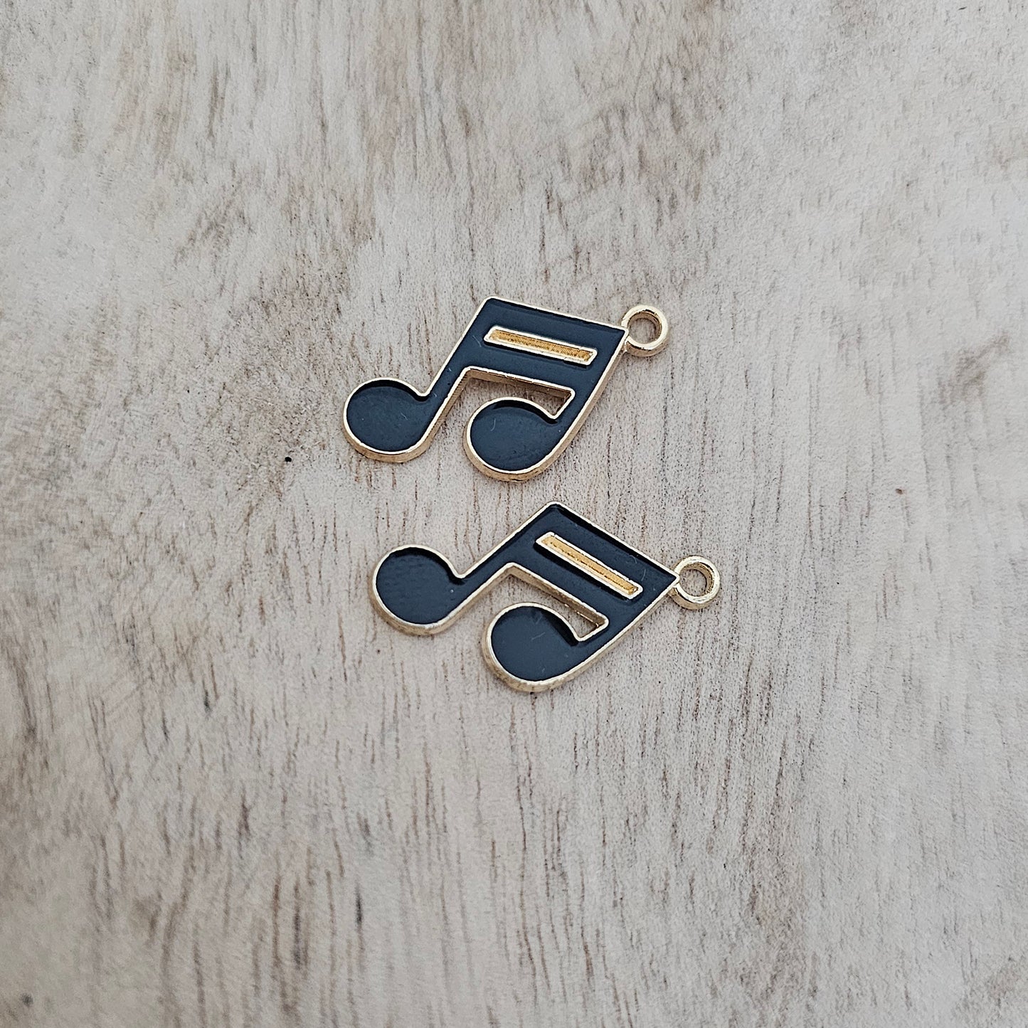 Black Music Note Charm