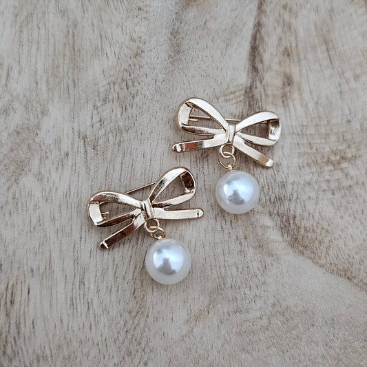 Bow Pearl Pins | Shoe, Bag, Hat Charms