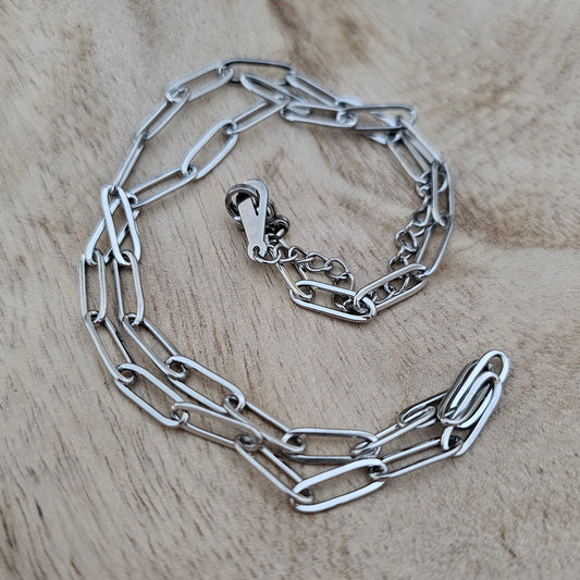 Silver Paperclip Necklace | Custom Charm Necklace