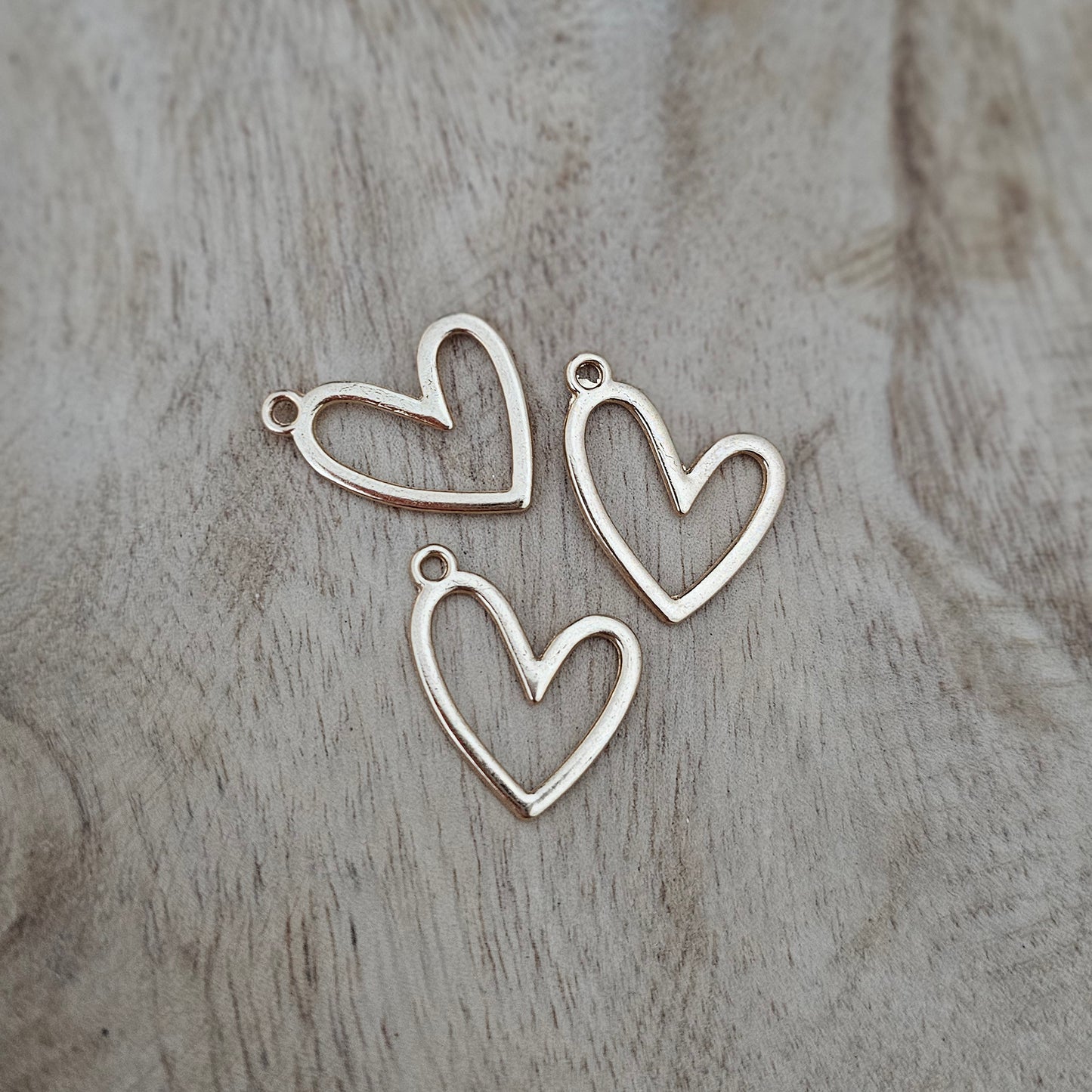 Gold Funky Heart Charm