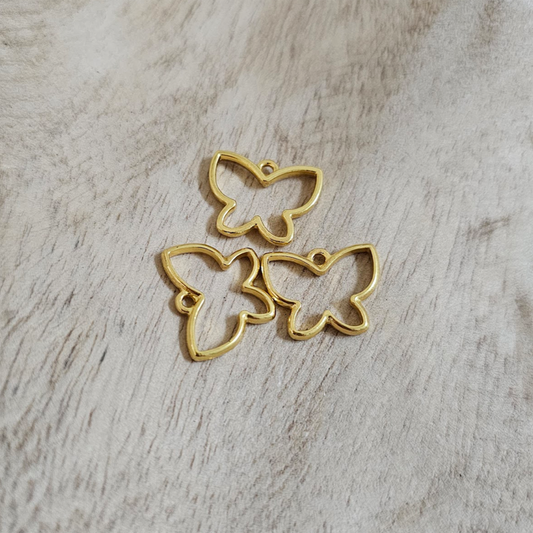 Gold Butterfly Outline Charm